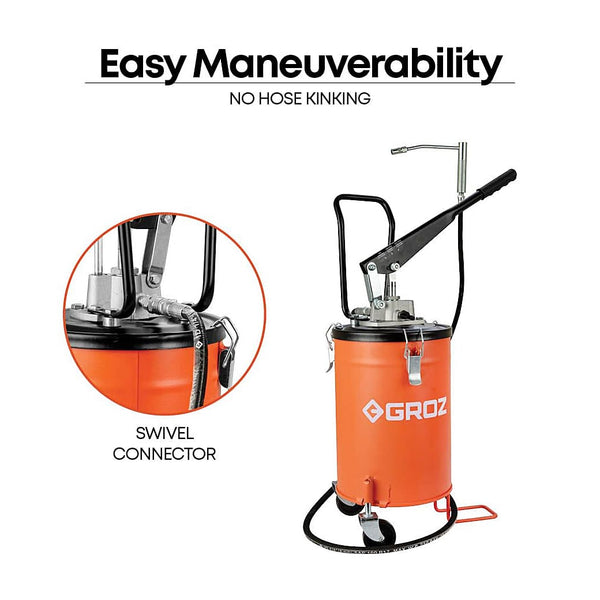 Groz, Groz VGP/10, Bucket Grease Pump, Groz Grease Pump, 10 Kg Grease Pump, 10 Kg Bucket Grease Pump, Hand Operated Grease Pump, Grease Pump With Wheels, High Pressure Grease Pump, Lubrication Pump, Industrial Grease Pump, Automotive Grease Pump, Agricultural Grease Pump, Heavy Duty Grease Pump, VGP/10, NLGI Grease Pump, Manual Grease Pump, Groz Tools, Grease Pump Online, Buy Grease Pump Online