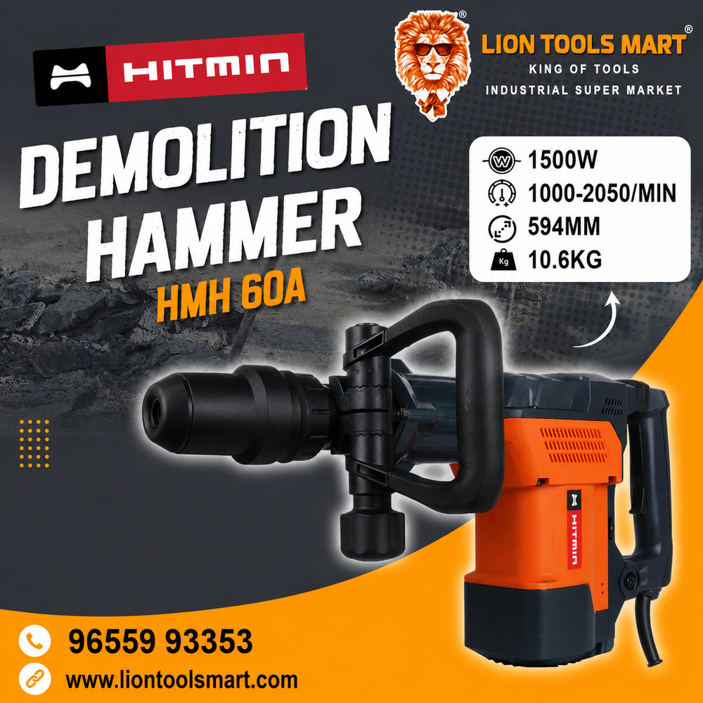 HITMIN HMH 60A Demolition Hammer – 1500W Heavy Duty Industrial Jackhammer