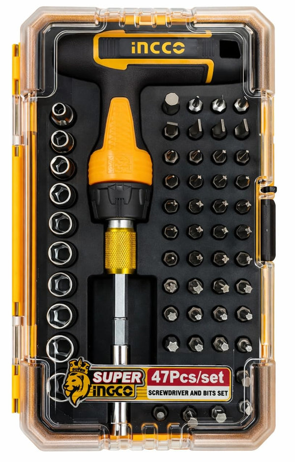 Ingco HKSDB0478 47Pcs T Handle Wrench Screwdriver Set