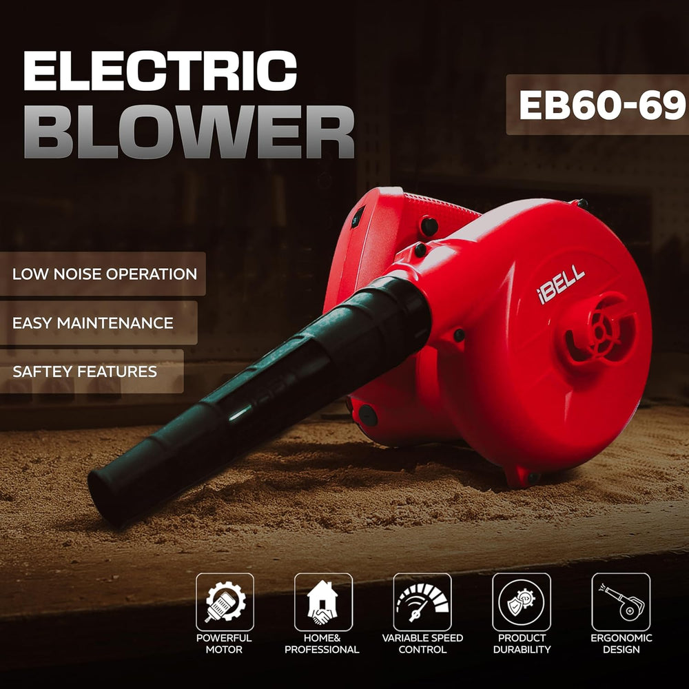 iBELL Air Blower 600W EB60-69 | Electric Dust Blower with Variable Speed Control