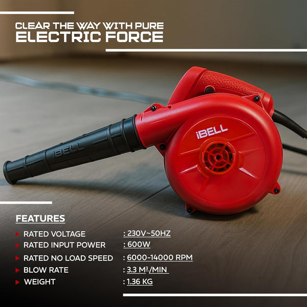 iBELL Air Blower 600W EB60-69 | Electric Dust Blower with Variable Speed Control