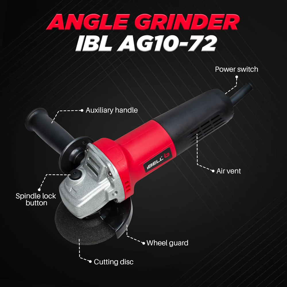 iBELL Angle Grinder 100mm (4 Inch) 720W AG10-72 | Compact Metal Cutting & Grinding Machine