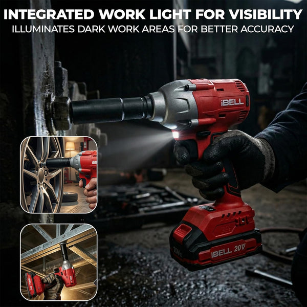 iBELL Brushless Cordless Impact Wrench BW20-32 | 20V 1/2 Inch Drive 320Nm Torque