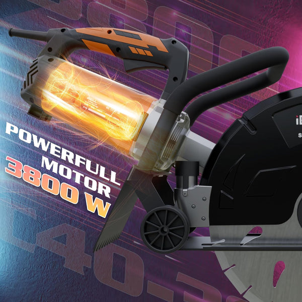 iBELL Concrete Cutter 16 Inch 3800W CC40-38 | Electric Concrete Saw with Water Line & Diamond Blade