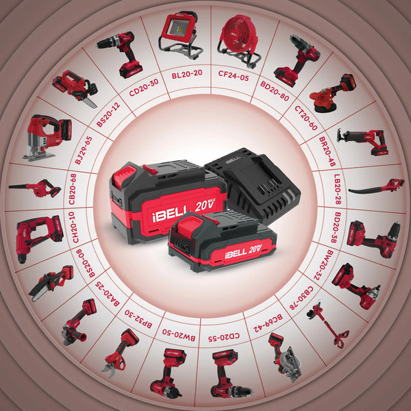 iBELL One Power Series 20V 2.0Ah Li-Ion Battery | Spare Battery for Cordless Impact Wrench & Power Tools