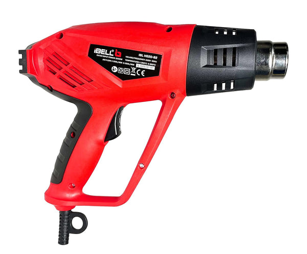 iBELL Heat Gun 2000W HG20-82 | Dual Temperature & Dual Airflow Hot Air Gun with 4 Nozzles