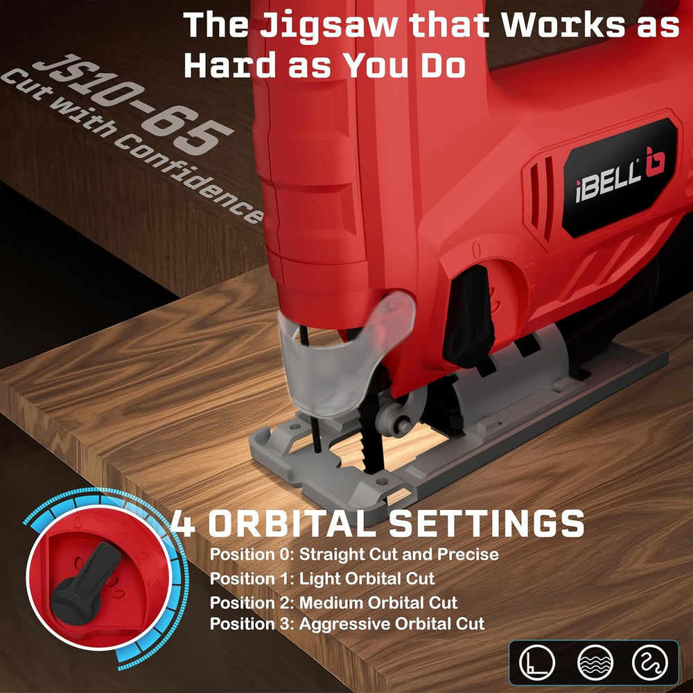 iBELL Jigsaw 650W JS10-65 | Variable Speed Wood & Metal Cutting Machine