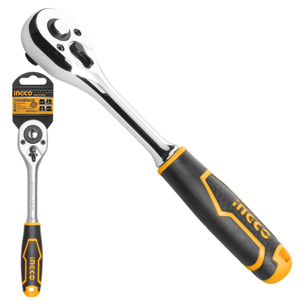 Ingco HRTH08128L, Ingco ratchet wrench, 1/2 inch ratchet wrench, extendable ratchet wrench, telescopic ratchet wrench, 72T ratchet wrench, adjustable ratchet wrench, Cr-V Cr-Mo ratchet, automotive ratchet wrench, heavy duty ratchet wrench, workshop tools, mechanical tools, socket wrench, Ingco hand tools