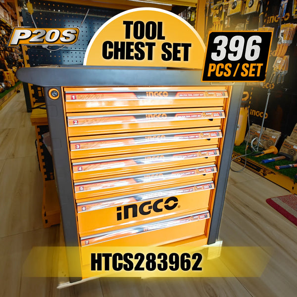 INGCO 396 Pcs Tool Chest & Roller Cabinet Combo Set (HTCS283962)