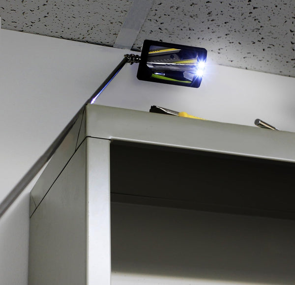 INSIZE Telescoping Inspection Mirror with LED 7162-1 | Extendable Inspection Tool for Automotive & Industrial Use