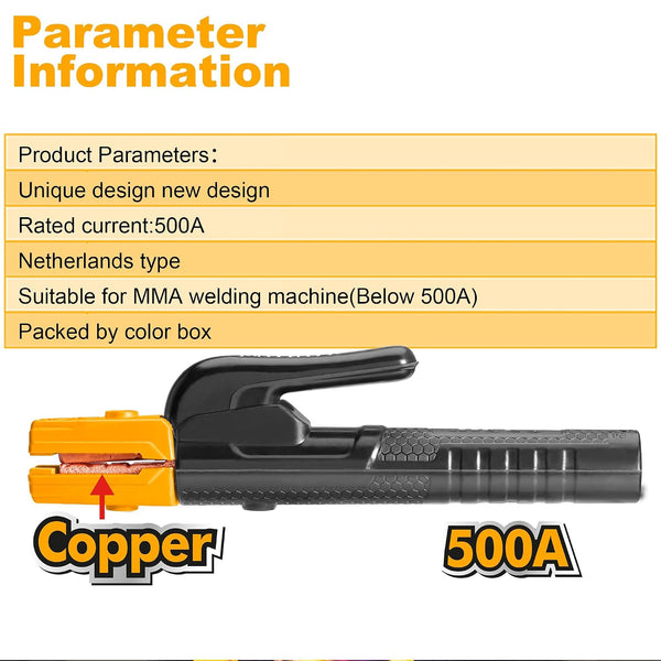 Ingco 500A Welding Electrode Holder WAH5008 | Heavy Duty Copper Electrode Clamp for MMA Welding