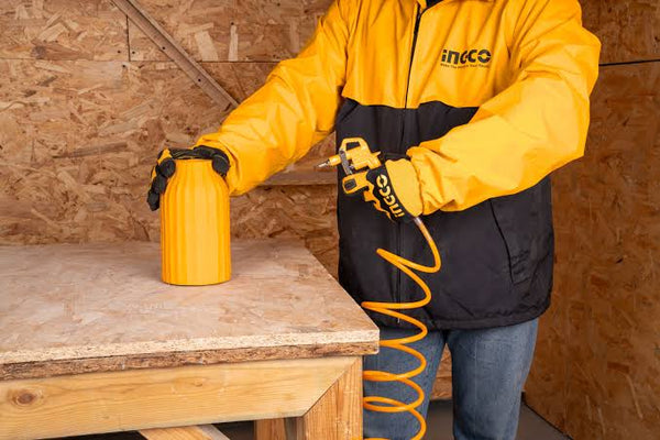 Ingco 5Pcs Air Tools Set AKT0053-3 | Includes 4m Recoil Hose, Air Washing Gun, Air Spray Gun, Air Tire Inflating Gun, Nitto Type Connector