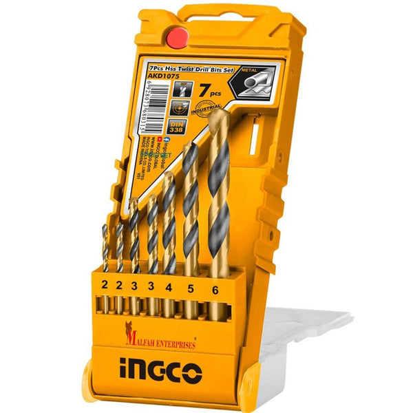 Ingco AKD1075 7Pcs HSS Twist Drill Bit Set