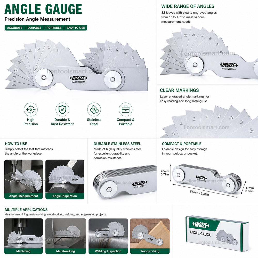 Insize Angle Gauges 1°-45° 4806-20 | Precision Angle Measuring Tool