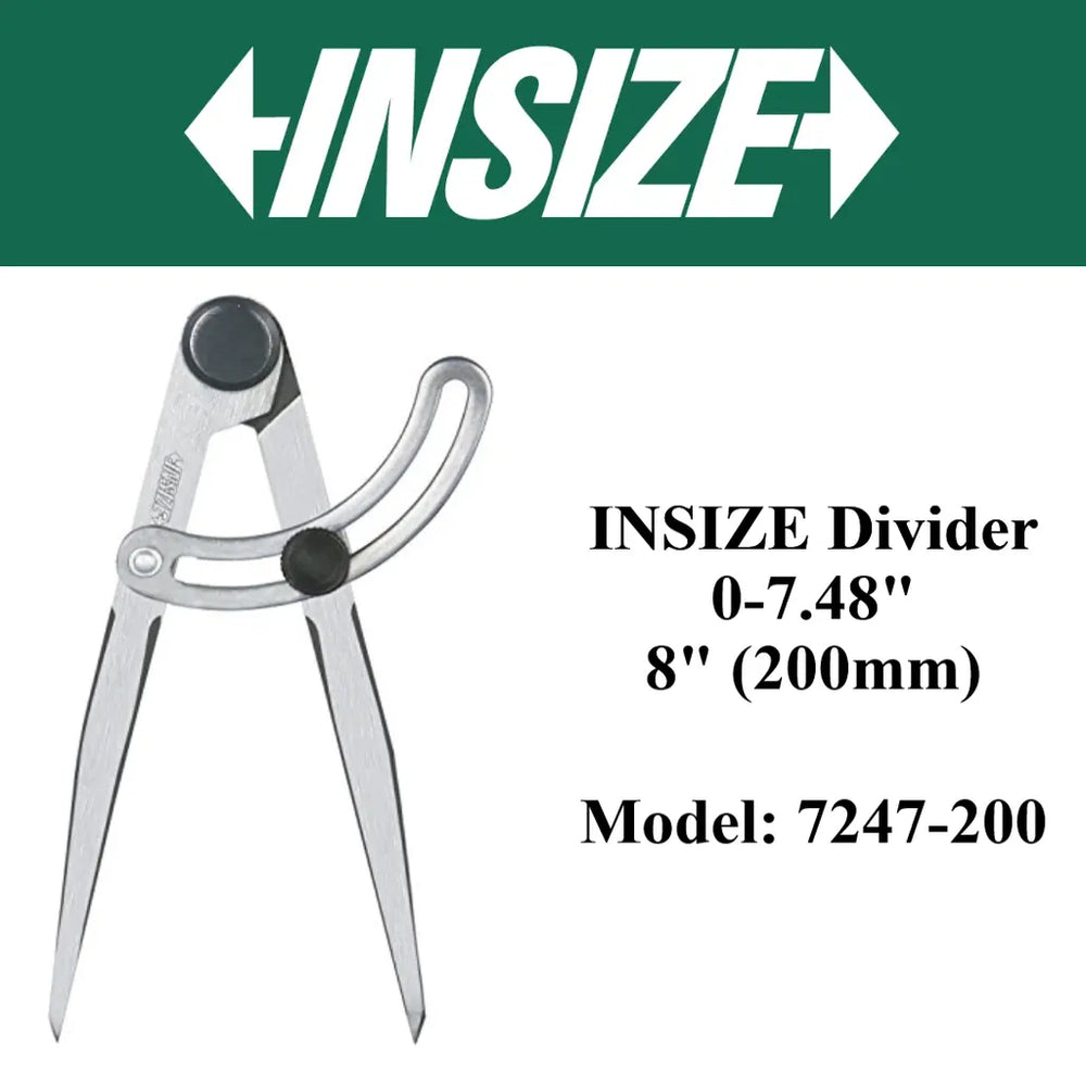 Insize Dividers 0-190mm 7247-200 | Precision Marking & Measuring Tool