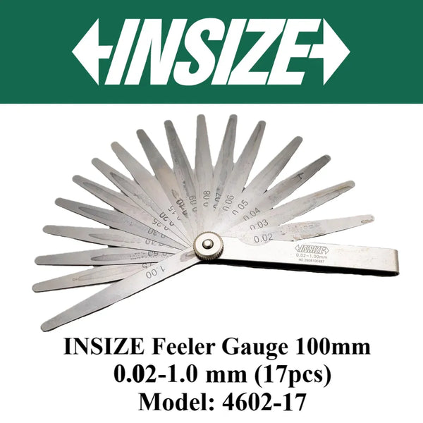 Insize Feeler Gauge 0.02-1.00mm 4602-17 | Precision Thickness Measuring Tool
