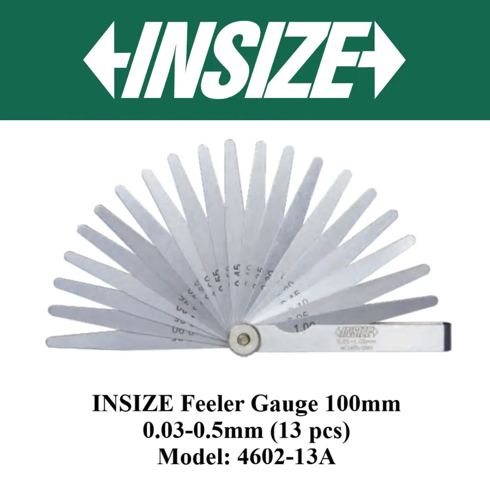 Insize Feeler Gauge 0.03-0.50mm 4602-13A | Precision Thickness Measuring Tool