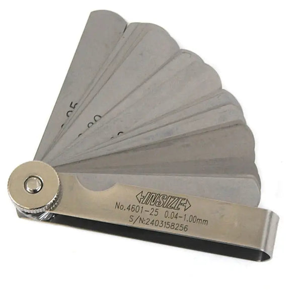 Insize Feeler Gauge 0.04-1.00mm 4601-25 | Precision Thickness Measuring Tool | Stainless Steel Measuring Gauge
