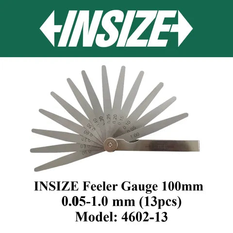 Insize Feeler Gauge 0.05-1.00mm 4602-13 | Precision Thickness Measuring Tool
