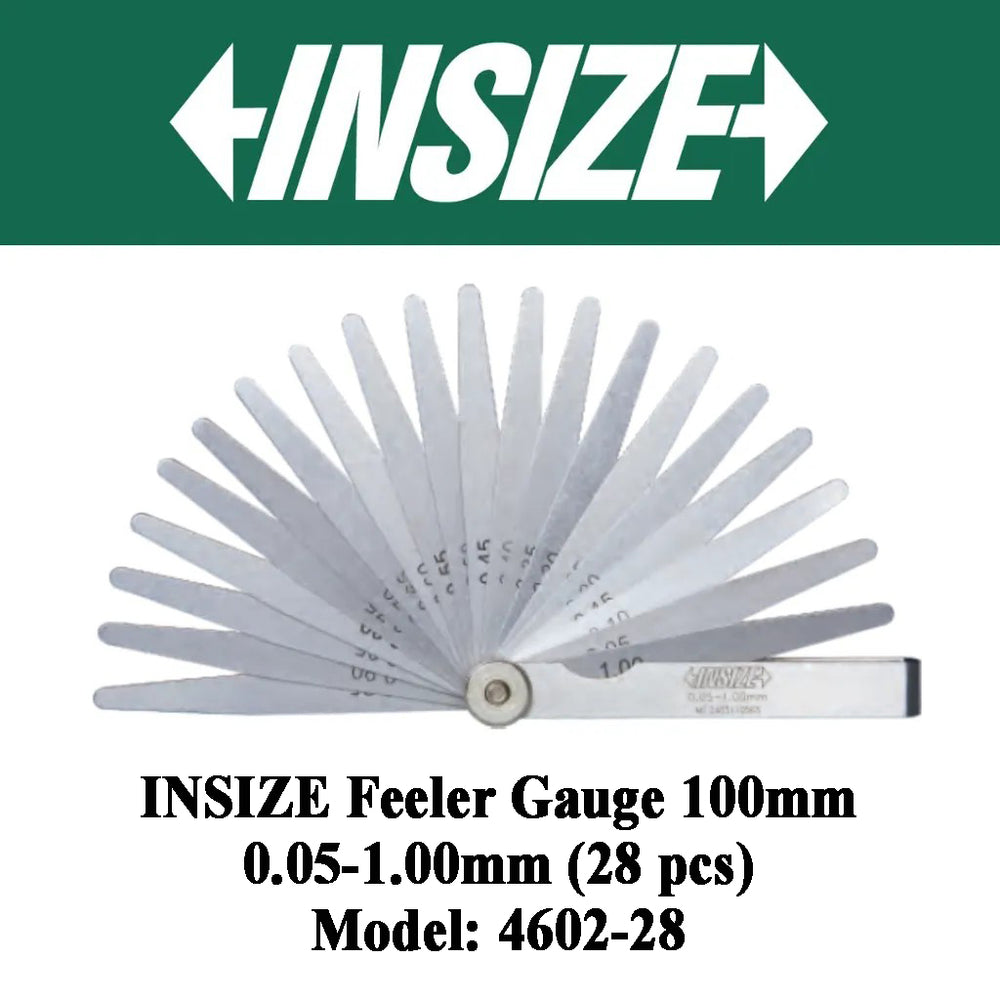 Insize Feeler Gauge 0.05-1.00mm 4602-28 | Precision Thickness Measuring Tool