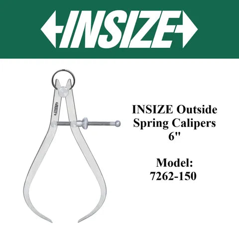 Insize Outside Spring Calipers 0-150mm 7262-150 | Precision Internal Measuring Tool