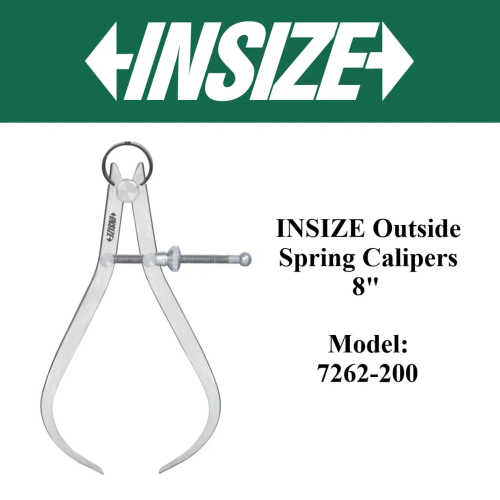Insize Outside Spring Calipers 0-200mm 7262-200 | Precision Internal Measuring Tool