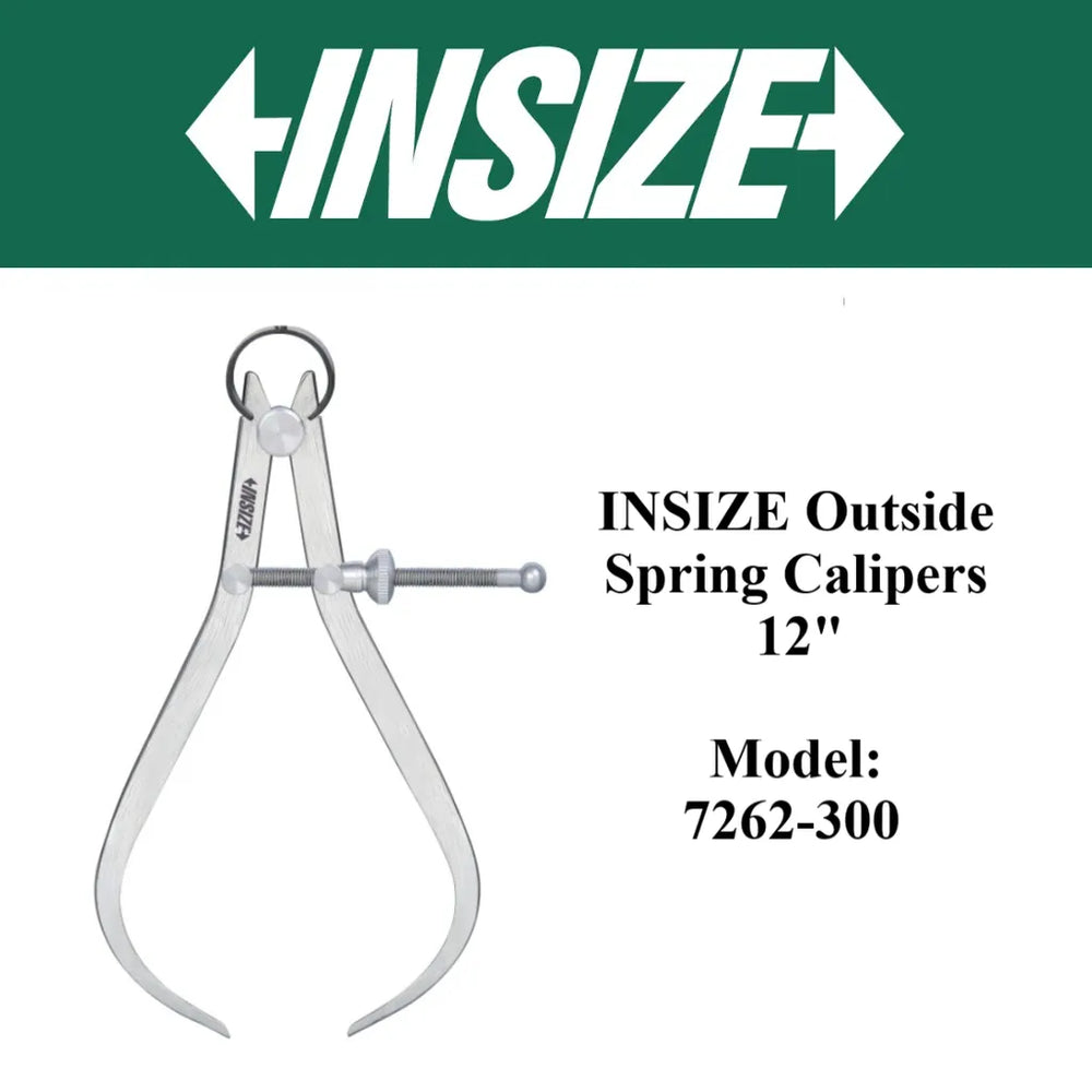 Insize Outside Spring Calipers 0-300mm 7262-300 | Precision Internal Measuring Tool