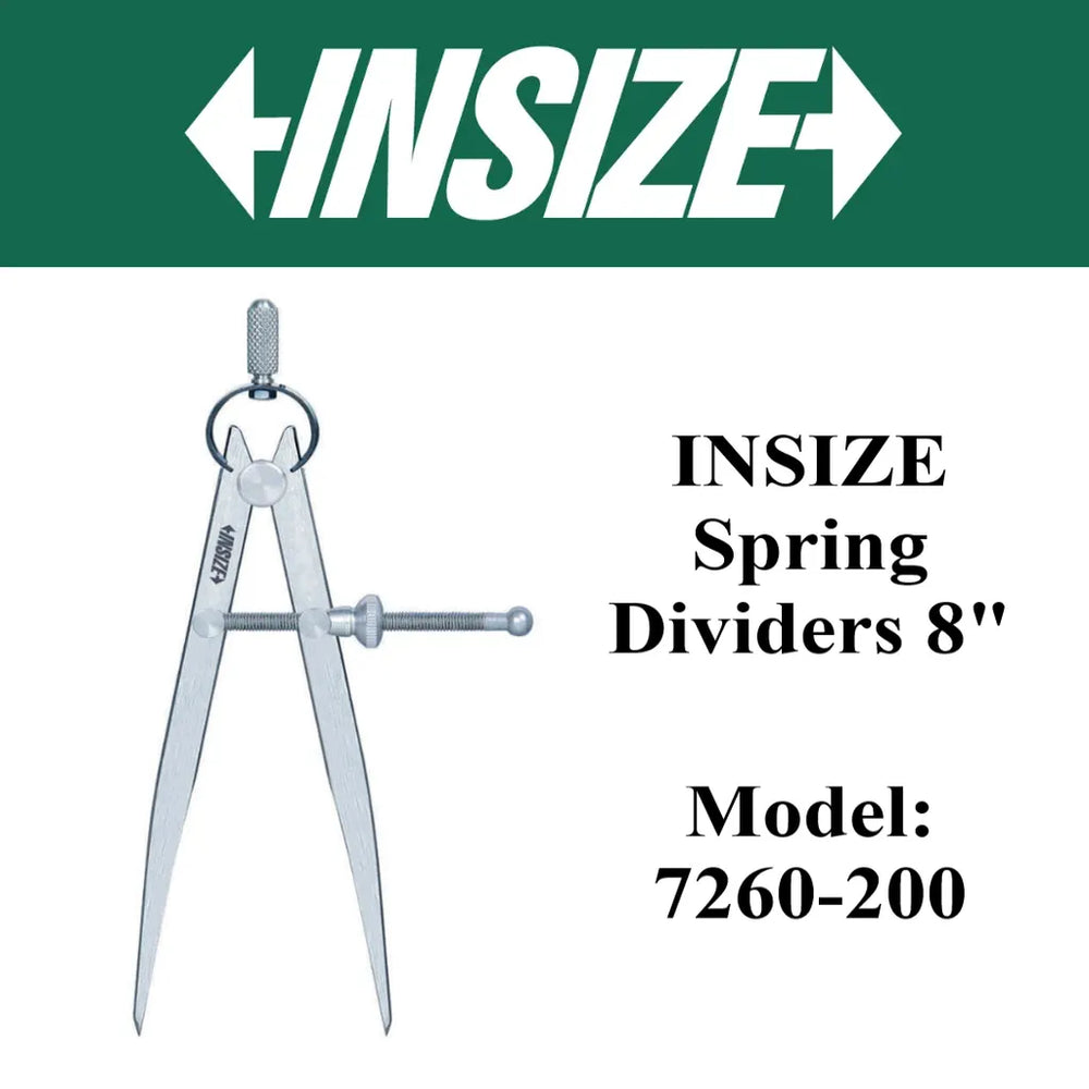 Insize Spring Dividers 200mm 7260-200 | Precision Marking & Layout Tool