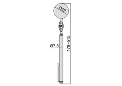 Insize Telescoping Inspection Mirrors 7160-1 | Extendable Visual Inspection Tool