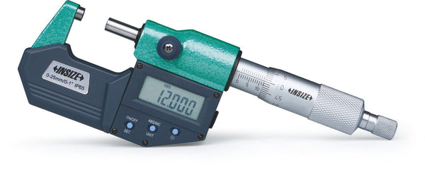 Insize Waterproof Digital Outside Micrometers 50-75mm/2-3Inch 3101-75A | With Data Output Measurement Instrument