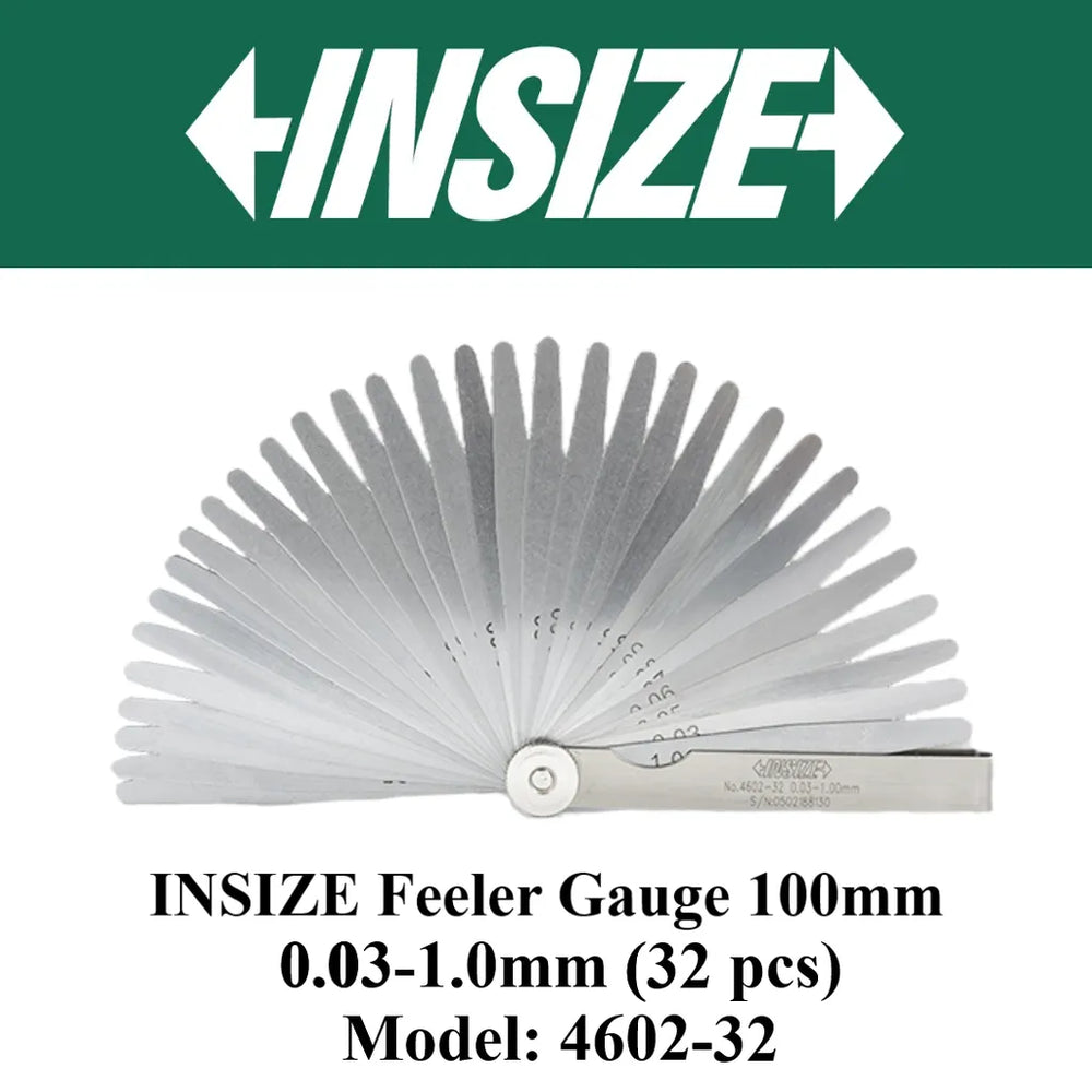 Insize Feeler Gauge 0.03-1.00mm 4602-32 | Precision Thickness Measuring Tool