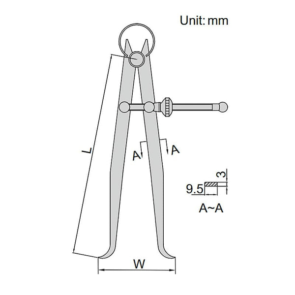 Insize Inside Spring Calipers 20-150mm 7261-150 | Precision Internal Measuring Tool