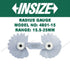 Insize Radius Gauges (Low Accuracy) 15.5-25mm 4801-15 | Fillet & Radius Measuring Tool