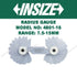 Insize Radius Gauges (Low Accuracy) 7.5-15mm 4801-16 | Fillet & Radius Measuring Tool