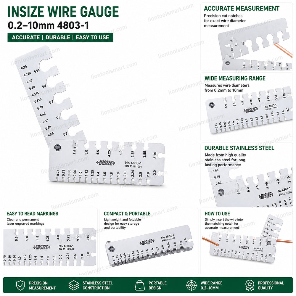 Insize Wire Gauge 0.2–10mm 4803-1 | Precision Thickness Measuring Tool