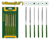 Jadever 6 Pcs Mini File Set JDSF1606 | 140mm Needle Files with 3mm Shaft, Flat, Round, Half-Round, Square, Triangle &amp; Knife Profiles