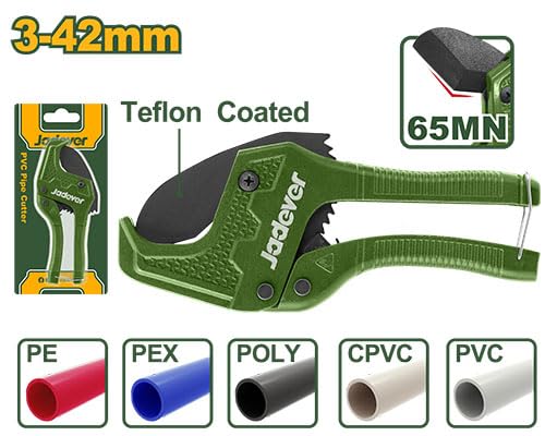 Jadever JDPC54642, PVC Pipe Cutter, Pipe Cutter 3-42mm, 203mm Pipe Cutter, Plastic Pipe Cutter, PVC Cutter, PEX Pipe Cutter, PE Pipe Cutter, CPVC Pipe Cutter, POLY Pipe Cutter, Teflon Coated Pipe Cutter, 65Mn Blade Cutter, Aluminium Pipe Cutter, Plumbing Tools, Pipe Cutting Tool, Hand Pipe Cutter, Plastic Pipe Cutting Tool, Jadever Pipe Cutter