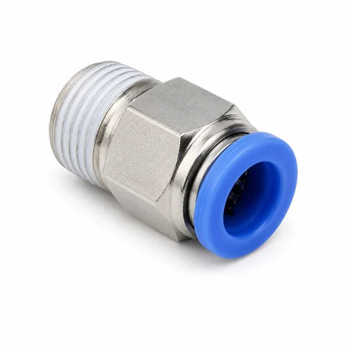 Janatics WP2110853, Janatics Male Connector, 8mm Male Connector, 1/2 Inch Male Connector, BSP Male Connector, Pneumatic Male Connector, One Touch Fitting, 8mm Pneumatic Fitting, Straight Male Connector, Janatics Pneumatic Fittings, Air Tube Connector, Pneumatic Tube Fitting, 8X1/2 Male Connector, WP2 Fitting, Industrial Pneumatic Fitting, Air Line Fitting, Pneumatic Connector, Janatics Fittings, Buy Pneumatic Fittings Online, Lion Tools Mart