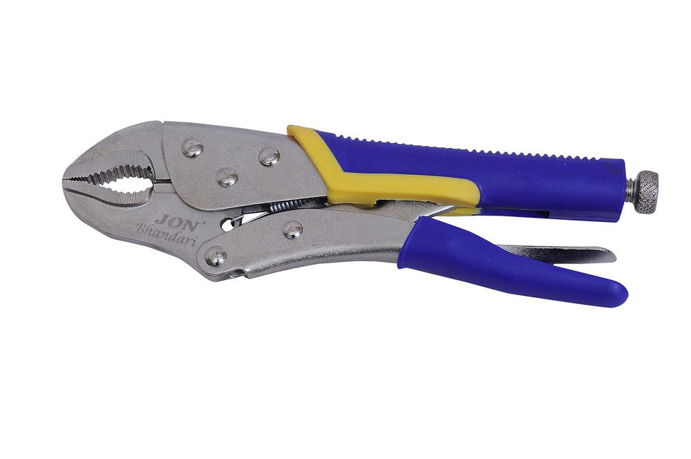 Jon Bhandari 10 Inch Locking Plier JBT_L-008 | Heavy Duty Steel Lock Wrench with Curved Serrated Jaw for Clamping, Gripping & Turning