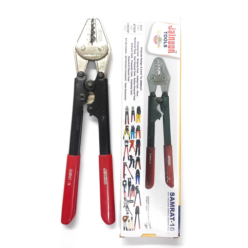 JAINSON SAMRAT-16 NON-INSULATED TERMINAL CRIMPING TOOL 16MM | (MANUAL/W TYPE CRIMPING)