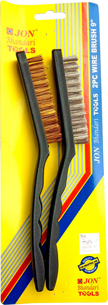 Jon Bhandari 2Pc Wire Brush Set 9Inch | Industrial Grade Scrubbing & Surface