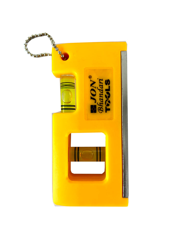 Jon Bhandari 4Inch Mini Spirit Level Yellow Chain Type | Pocket Level Tool