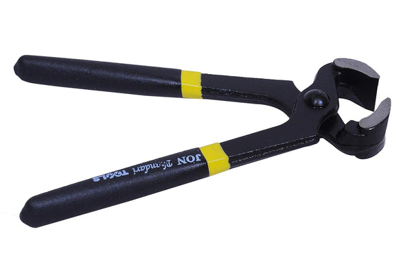 Jon Bhandari Carpenter Pincer 7 Inch Black Finish C-013 made from heavy-duty forged iron for nail pulling, wire cutting, woodworking, furniture repair, and construction applications.