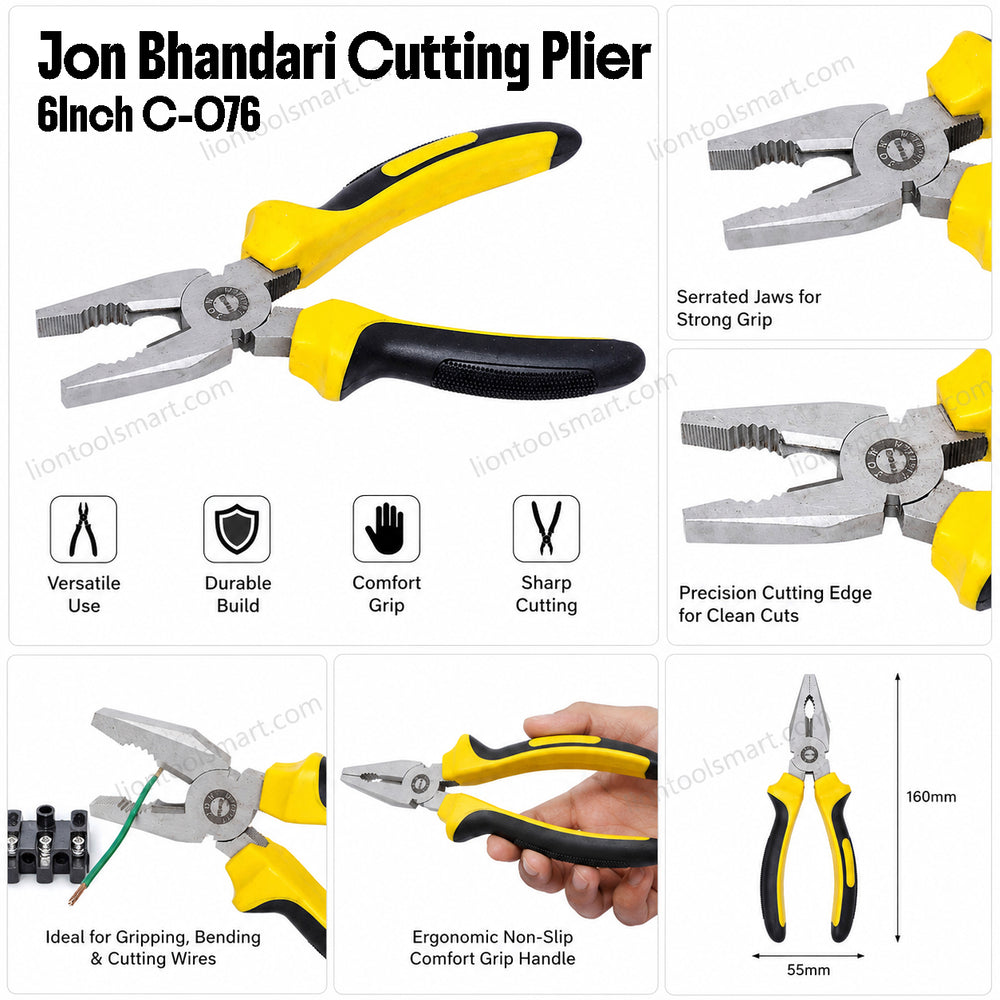Jon Bhandari Combination/Cutting Plier 6Inch C-076 | Wire Cutting Plier