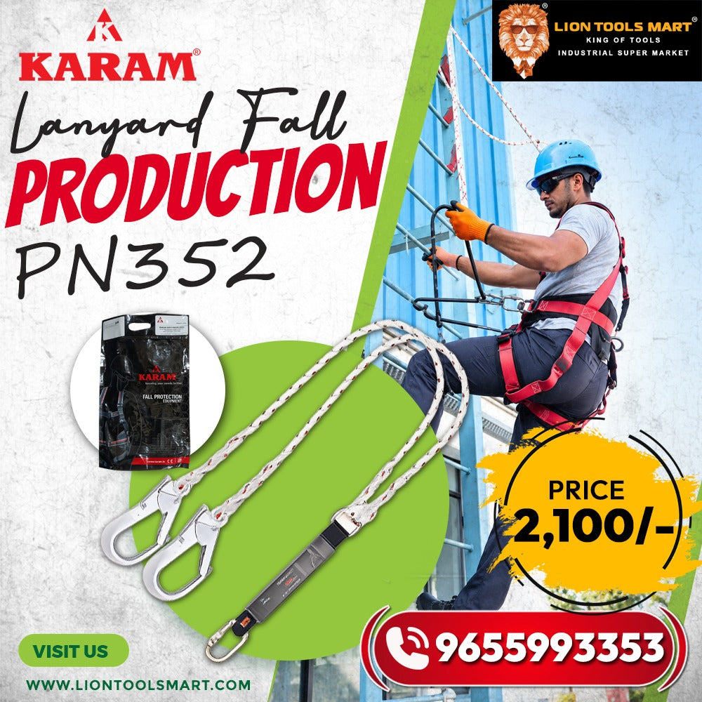 KARAM PN352 Lanyard Fall Protection | Full Protection Energy Absorbing Lanyard