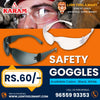 KARAM Safety Goggles ES 001 (Clear/Black) - Lightweight Eye Protection