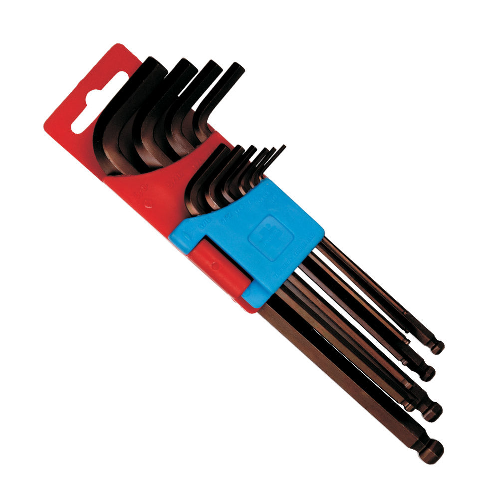Taparia 10Pcs Allen Key Long Ball Point Set KBHI 10L | Professional Inch Hex Key Set