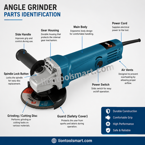 KPT 4 Inch Angle Grinder 750W KAG750-100 | Metal Cutting, Grinding, Polishing, Sanding & Industrial Fabrication Applications