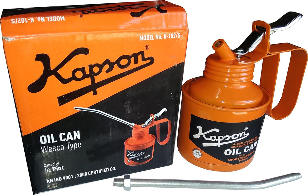 Kapson Stainless Steel Oil Can 1/2 Pint 250ml Wesco Type with Lever Pump Body K-102