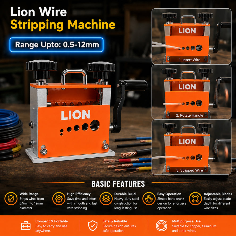 Lion Manual Wire Stripping Machine Kulfi | 0.5-12mm | Hand Operated